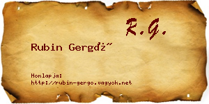 Rubin Gergő névjegykártya